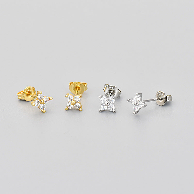 Four Leaf Clover Ear Sweet Compact Temperamental Affordable Luxury Earrings