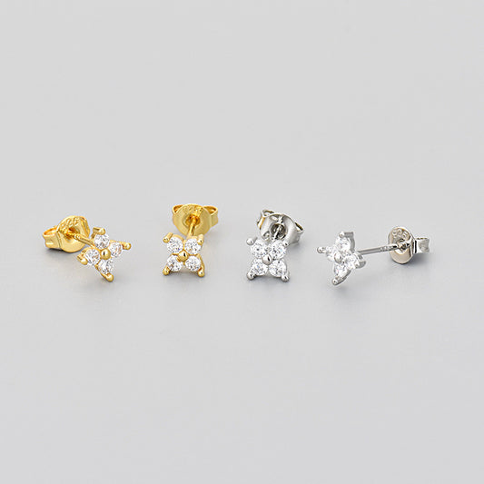 Four Leaf Clover Ear Sweet Compact Temperamental Affordable Luxury Earrings