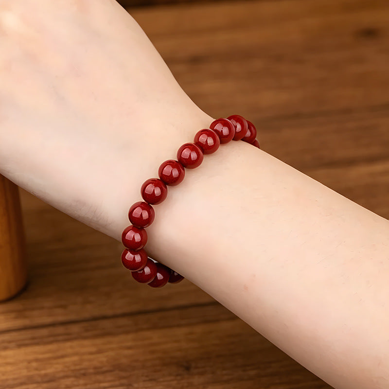 Women's & Men's Ore Cinnabar Purple Gold Sand Single Circle Simple Original Bracelet