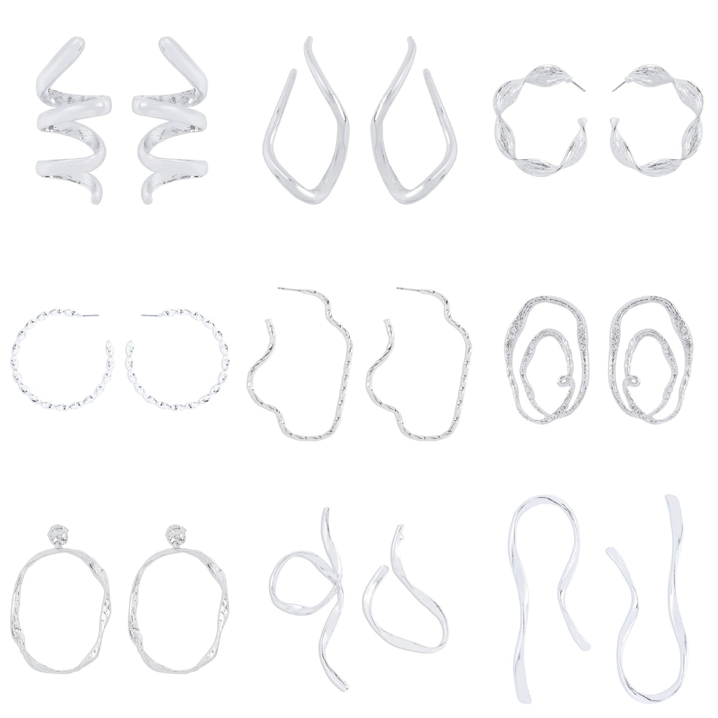 Women's Lines Metallic Asymmetric Geometric Ear Fashion Rings