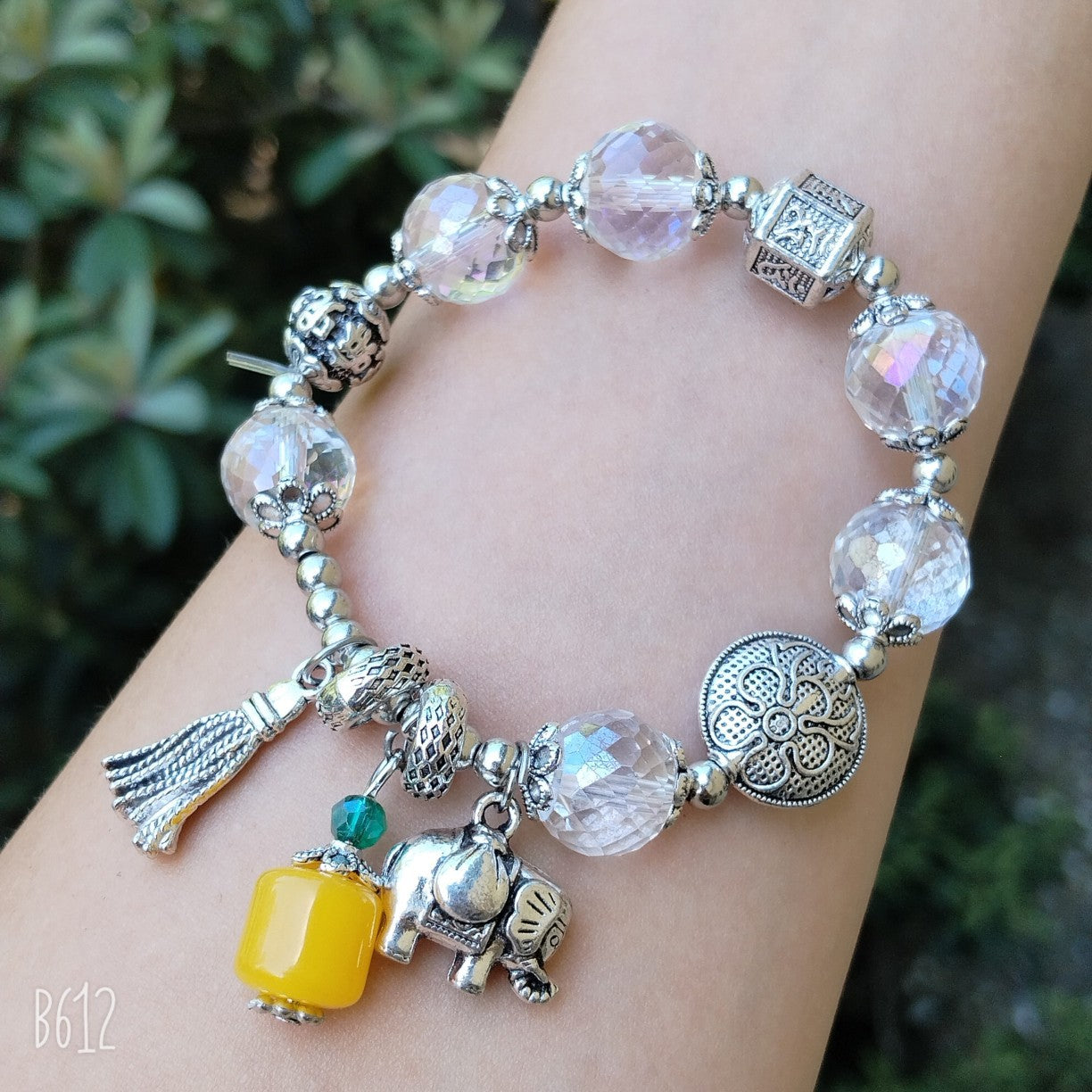 Gradient Round Beads Pliable Temperament Imitation White Plate Bracelet