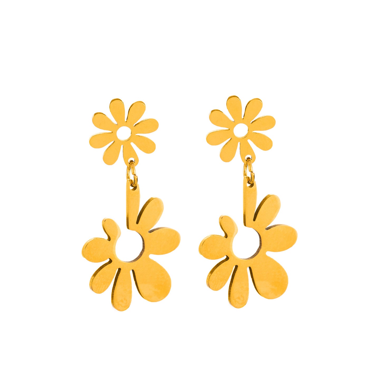 Fashion Minimalist Creative Gold-plated Stainless Steel Small Flower Earrings