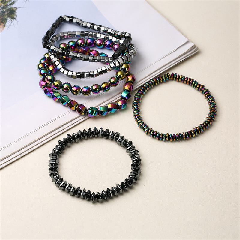 Fashion Stylish Men's Magnetic Haematite Beaded Bracelet