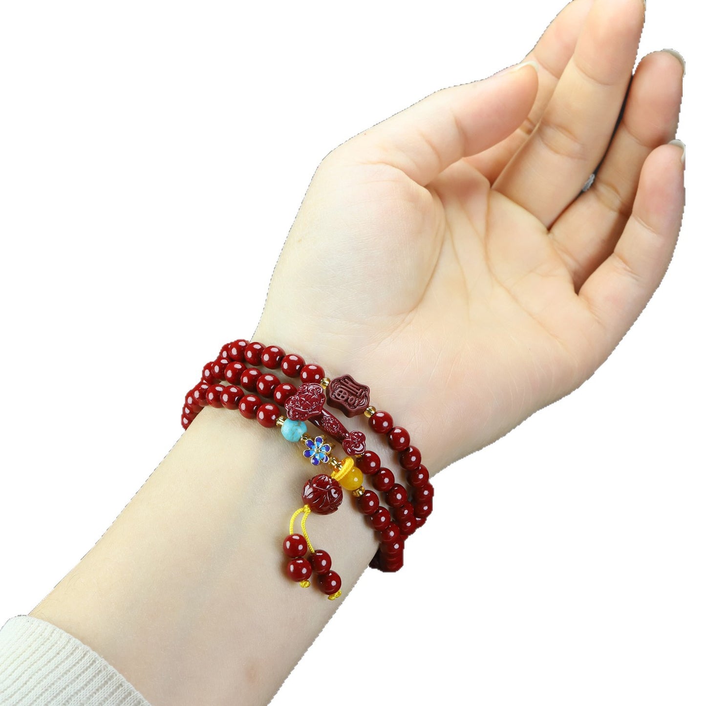Three-ring Female Niche Exquisite Light Luxury Lucky Bag Beaded National Pendants