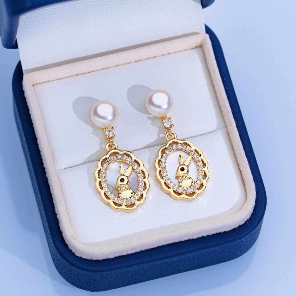 Freshwater Pearl Ear Sier Needle Light Luxury High-grade Fritillary Earrings