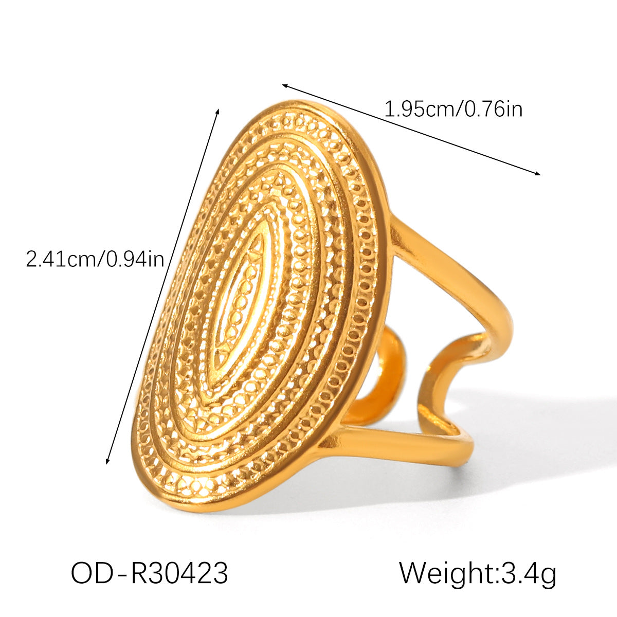 Women's Gold Stainless Steel Niche High-grade Titanium Ring