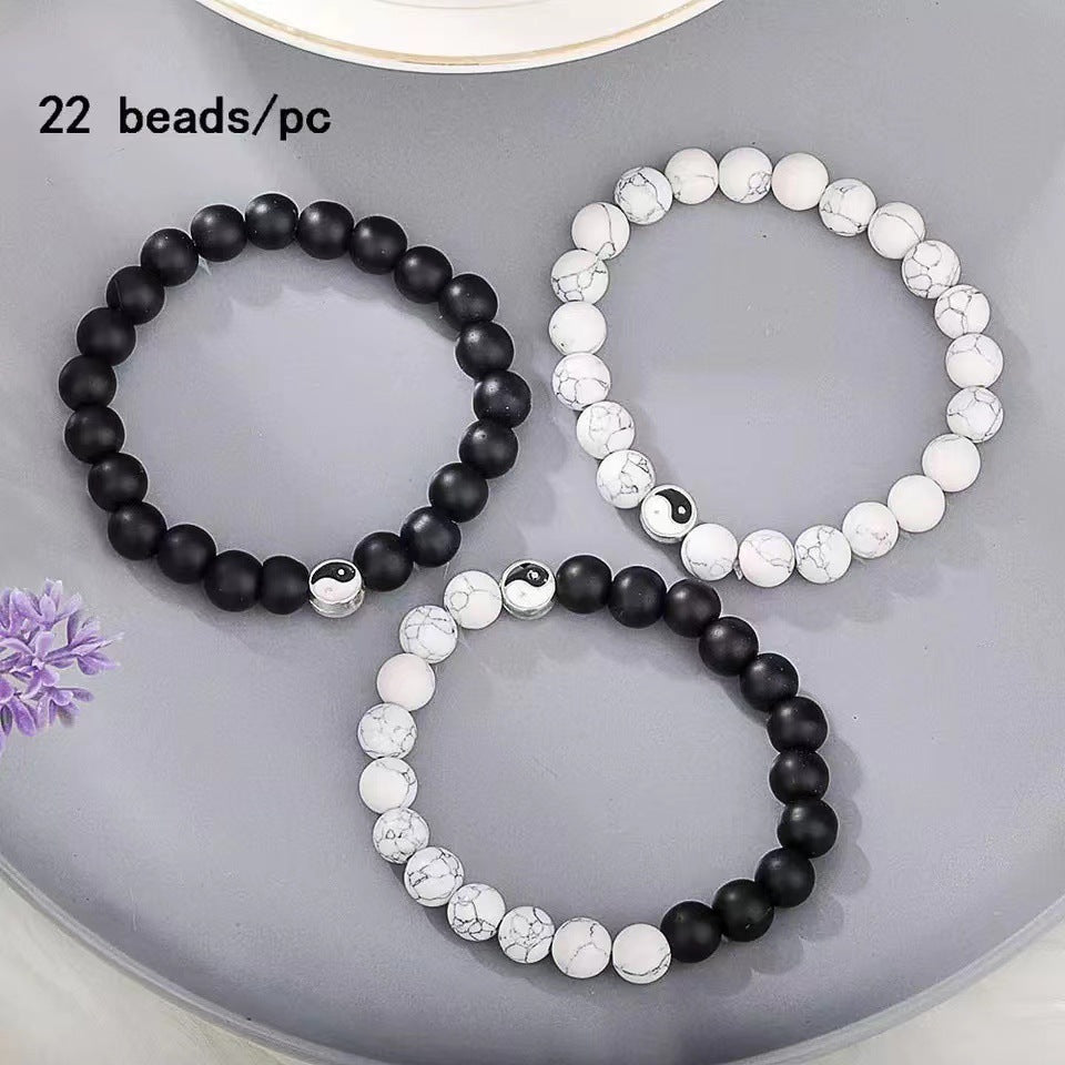 Appetizer White Turquoise Handmade Beaded Couple Bracelets