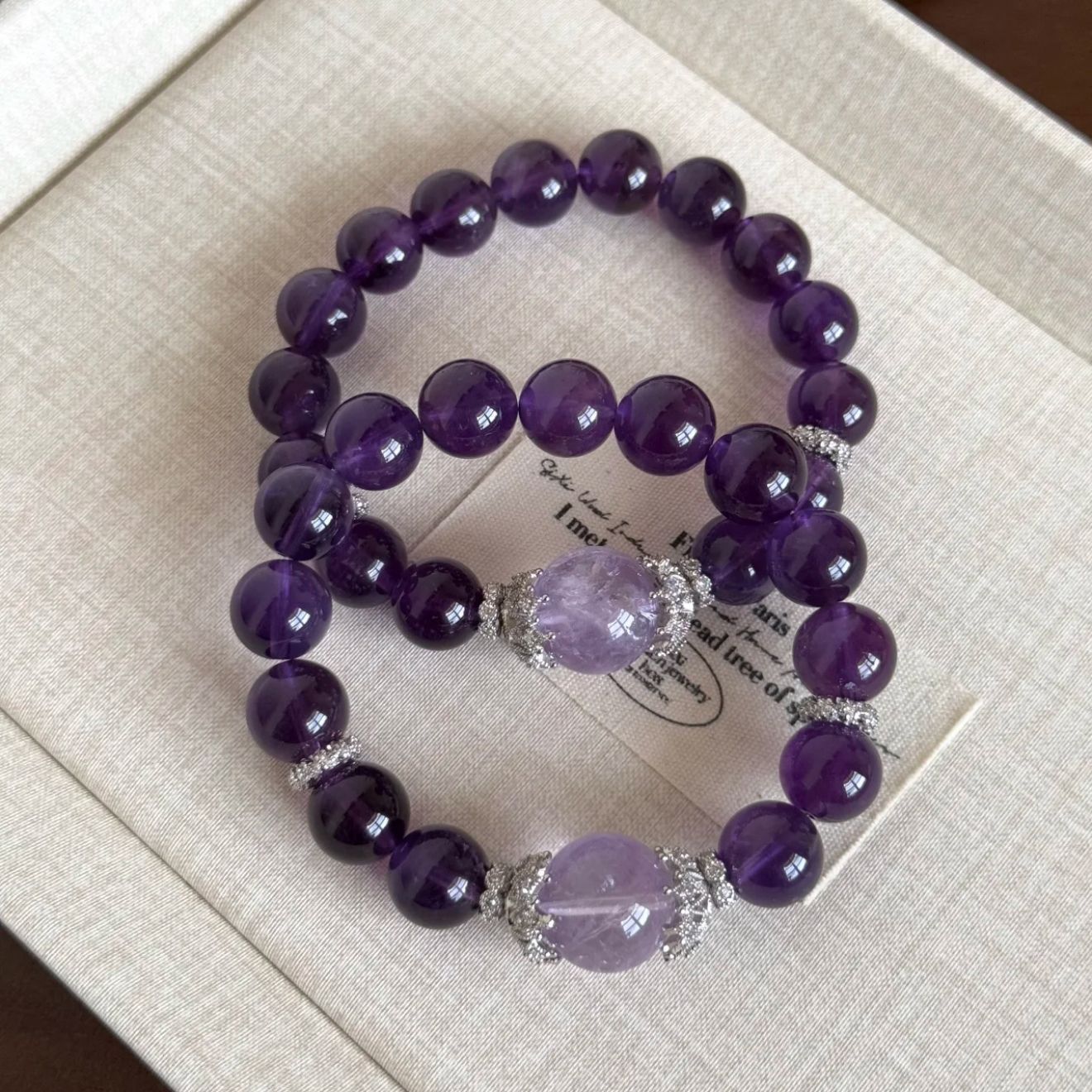 Women's Sier Amethyst Artificial Light Luxury Bracelets