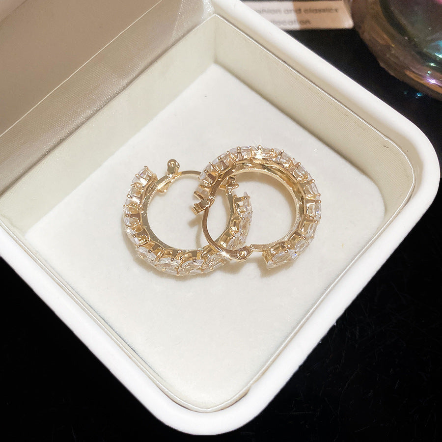 Shiny Wheat Ear Clip Light Luxury Fashion Delicate Earrings