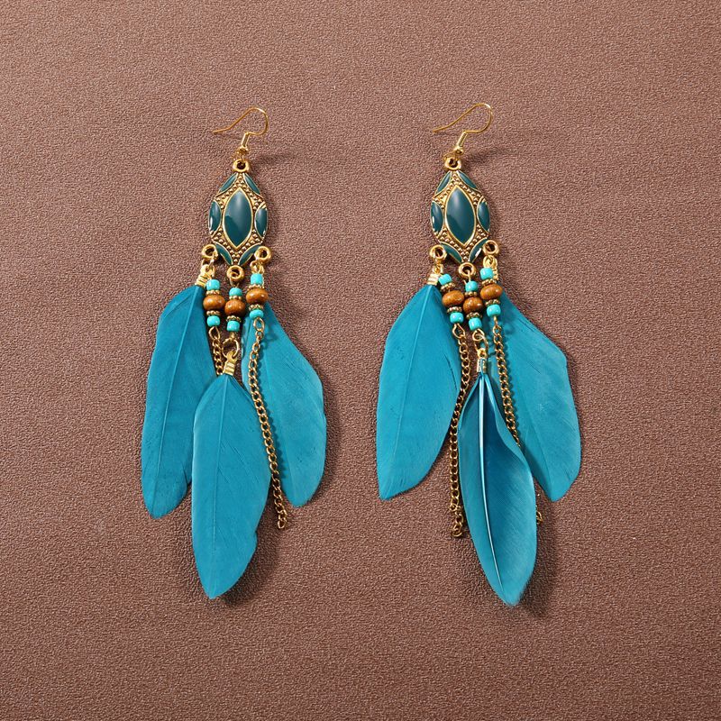 Women's Style Super Fairy Feather Bohemian Long Earrings