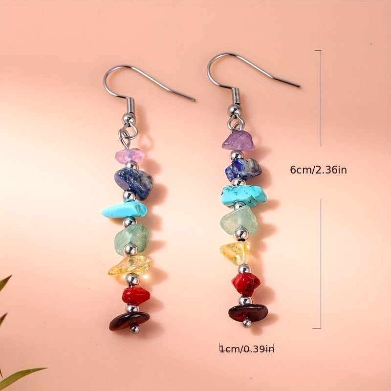 Colorful Gravel Creative Irregular Winding Handmade Earrings