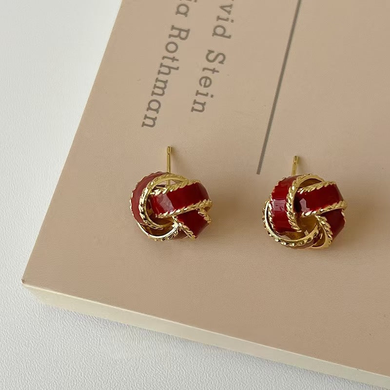 Women's Retro Elegant Drip Glazed Twist For Design High-grade Gentle Rings