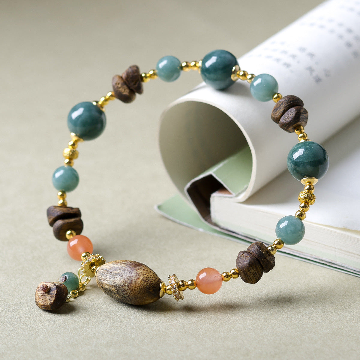 Women's Vietnam Nha White Chess Nan Eaglewood Buddha Beads Bracelets