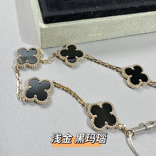 High Version Clover Pork Belly Female V Gold Gold-plated Rose Bracelet