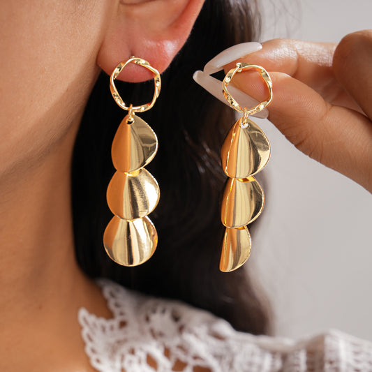 Landscape Round Tassel Sier Personalized Fashion Niche Earrings