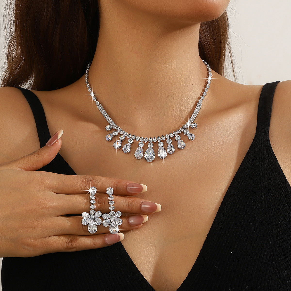 Luxury Light Elegant Zircon Bridal Classic Necklaces