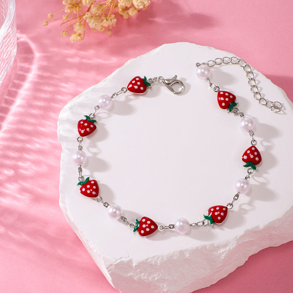 Women's Cute Fashion Strawberry Design High-grade Anklets