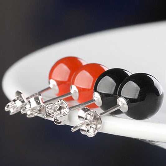 Women's Agate Ear Plated Sier-plated Korean Style Stud Earrings