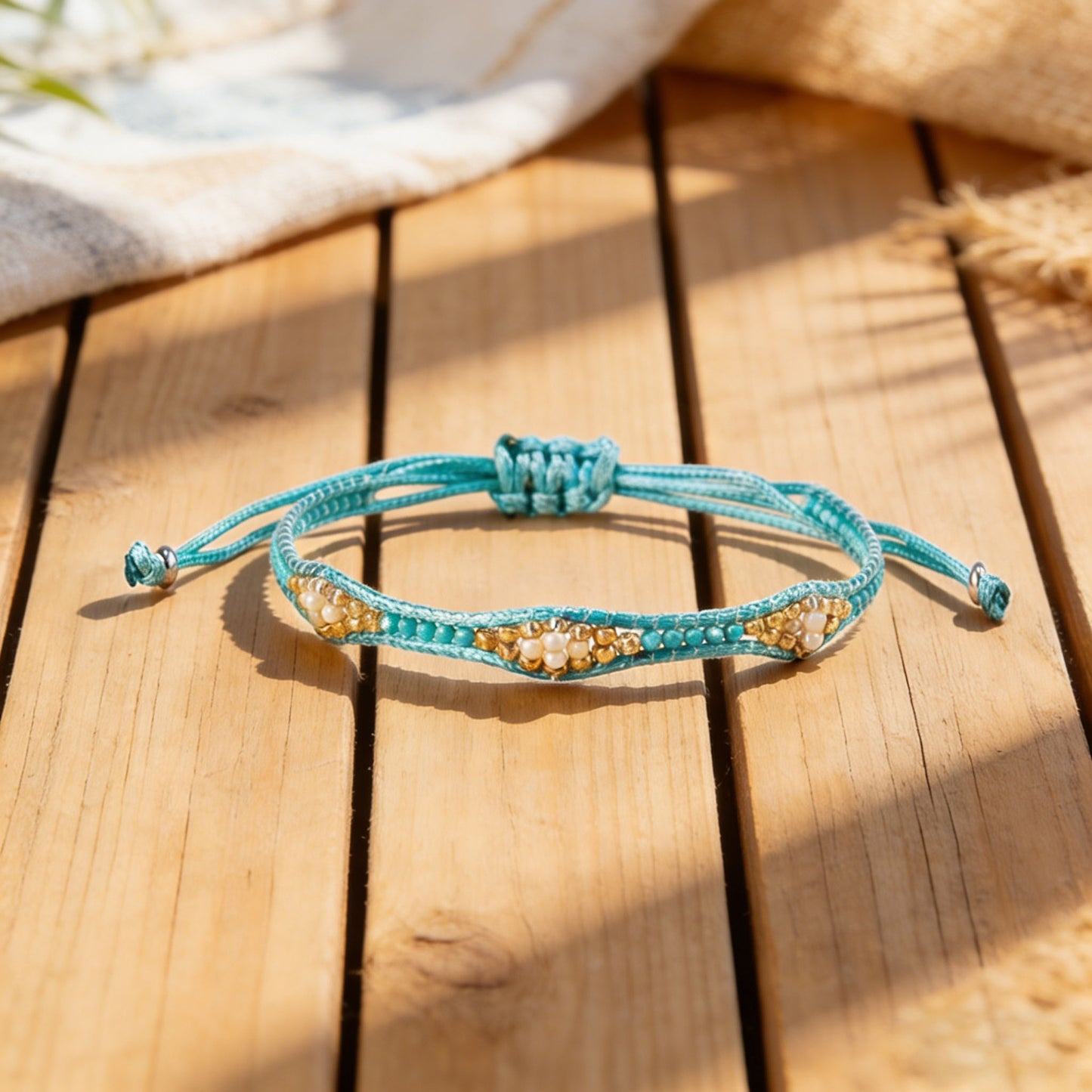Women's Design Hand-woven Adjustable Bead Carrying Strap Bracelet