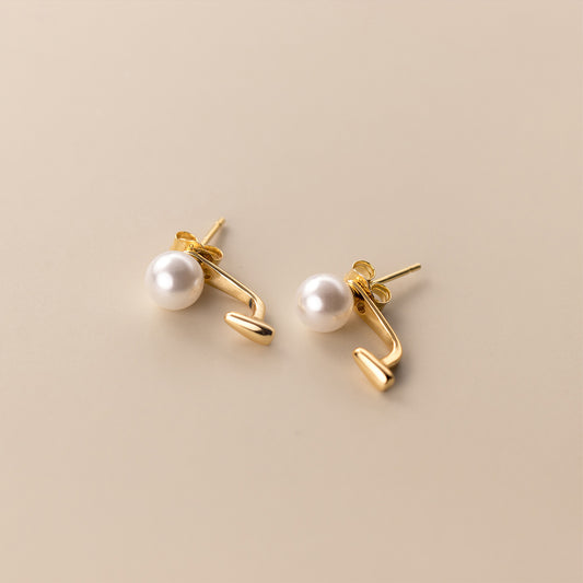 Lodge Sier Compact Temperamental Shell Pearls Earrings