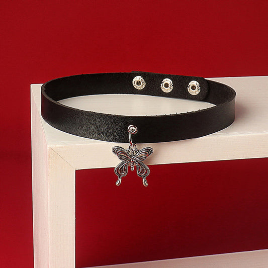 Women's Mori Sweet Cool Butterfly Leather Item With Clavicle Pendants
