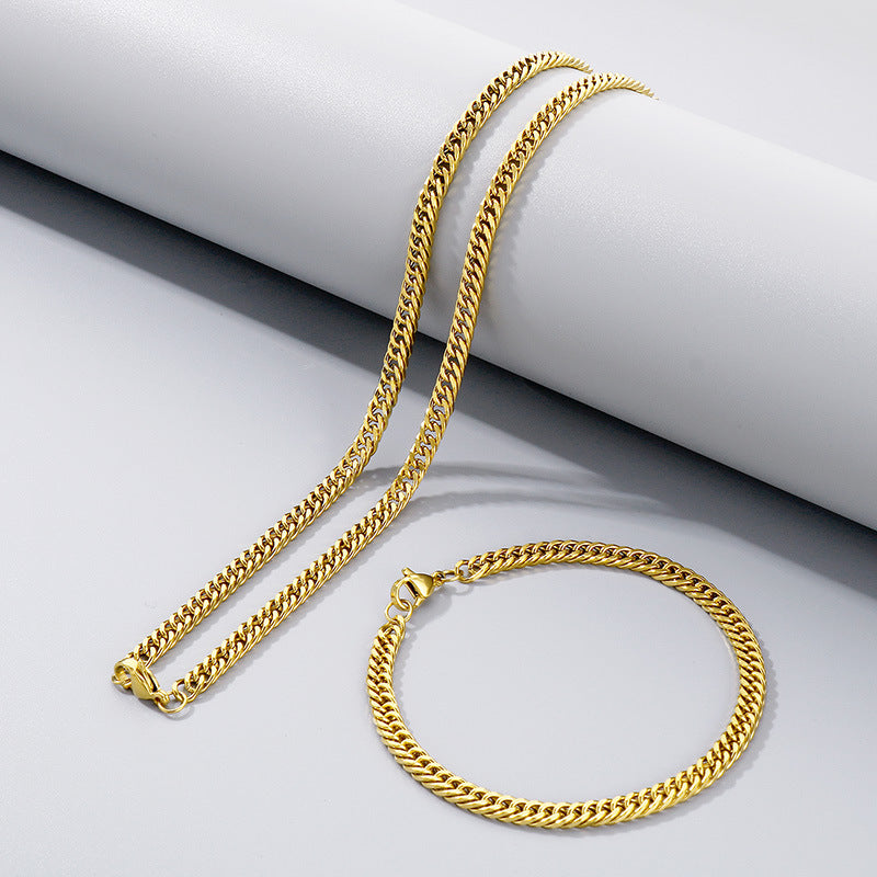 Trendy Cool Cuban Link Chain Titanium Necklaces