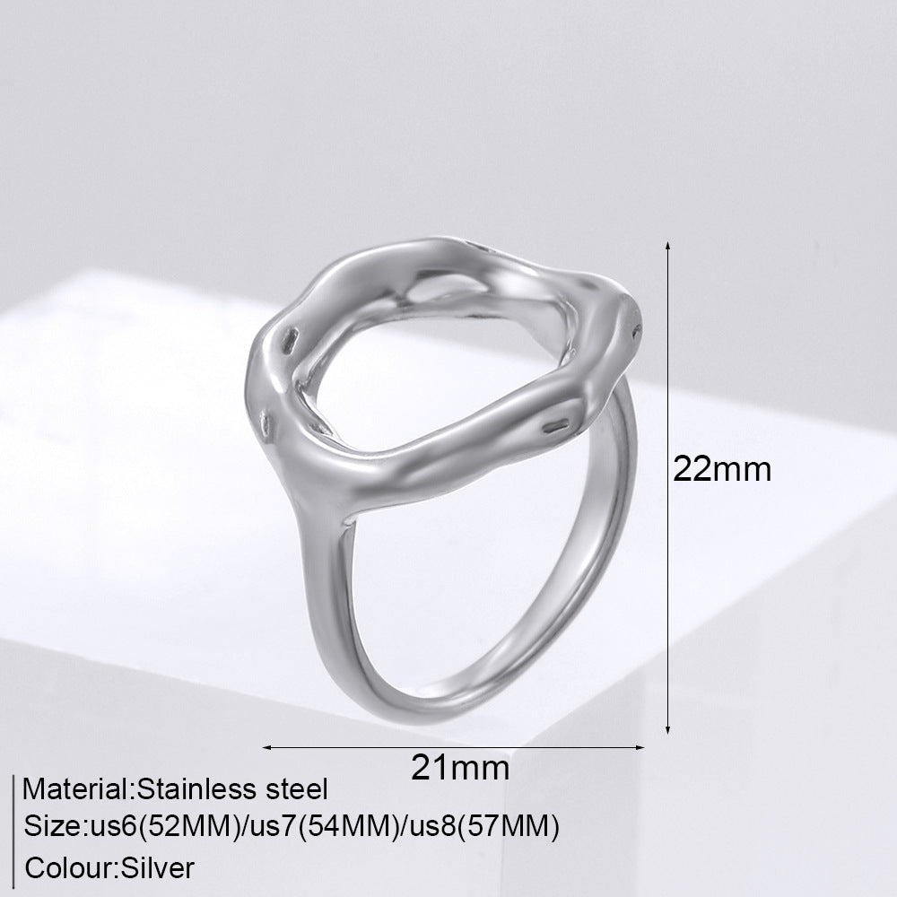 Geometric Stainless Steel Female Design Gold Rings
