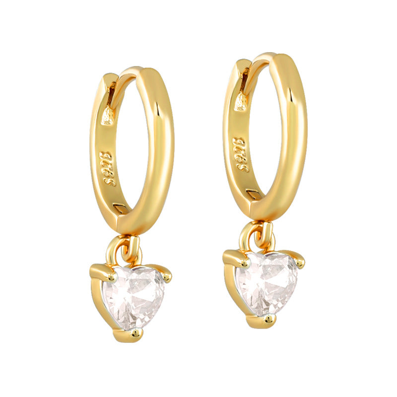Affordable Luxury Fashion Heart-shaped Design Frosty Style Female Earrings
