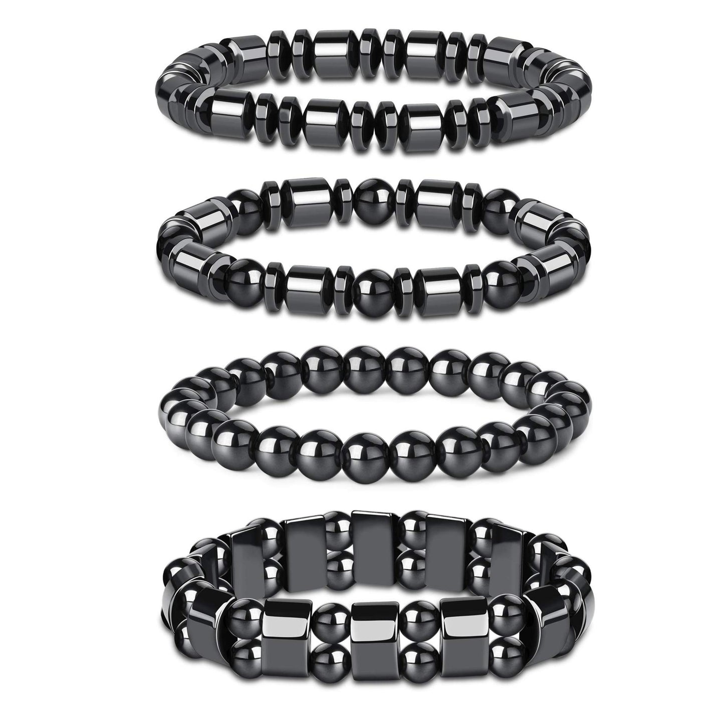 Women's & Men's Obsidian Magnet Yoga String Beads Elastic Bracelet