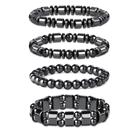 Women's & Men's Obsidian Magnet Yoga String Beads Elastic Bracelet