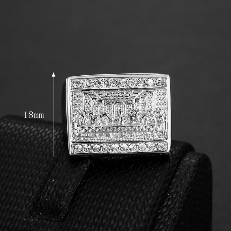 Men's Titanium Steel Diamond World-famous Painting Judas Rings