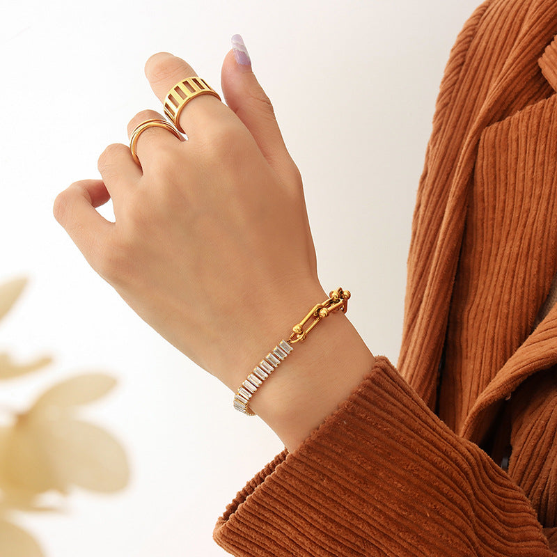 French Heavy Metal Exaggerated U-shaped Horseshoe Bracelets