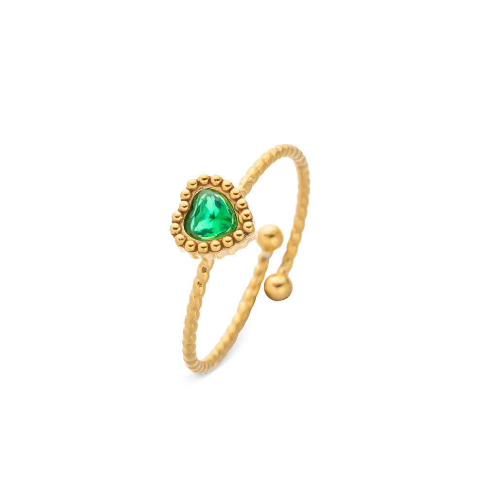 Women's Stainless Steel Zircon Niche High Sense December Birthday Stone Ring