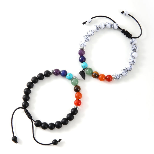 Colorful Natural Stone Beaded Adjustable Woven Bracelets