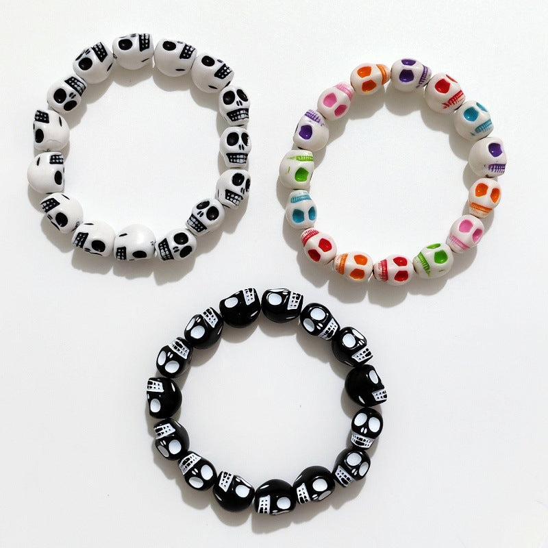 Halloween Dark Style Personalized Skull Beaded Bracelets