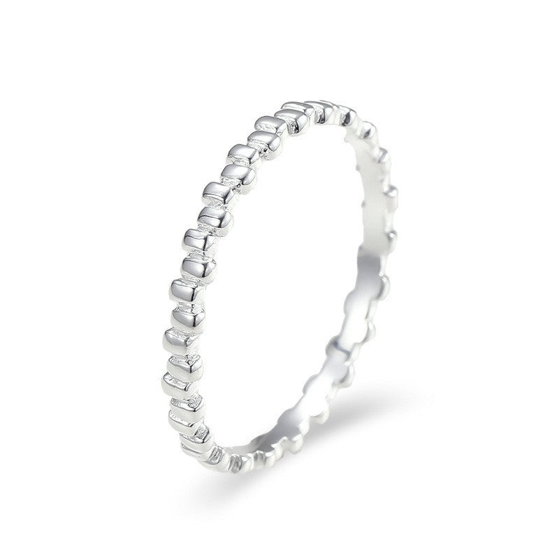 Women's Cold Style Simple Solid Closed Sterling Sier Light Rings