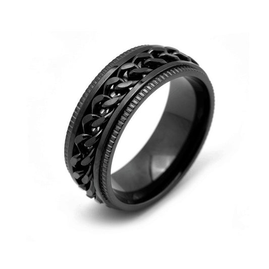 Men's Rotatable Titanium Steel Decompression Stainless Couple Rings