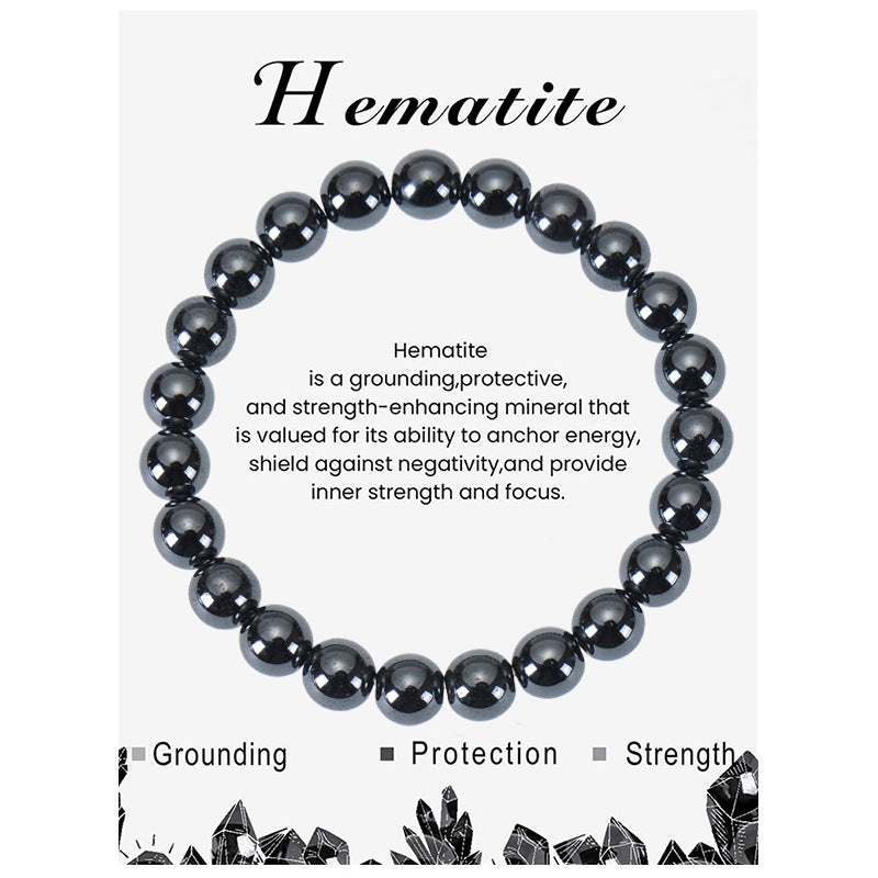 Amethyst Beaded Elastic String Natural Stone Crystal Agate Bracelet
