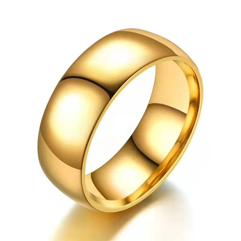 Women's & Men's Inside Outside Arc Gold Stainless Steel Rings