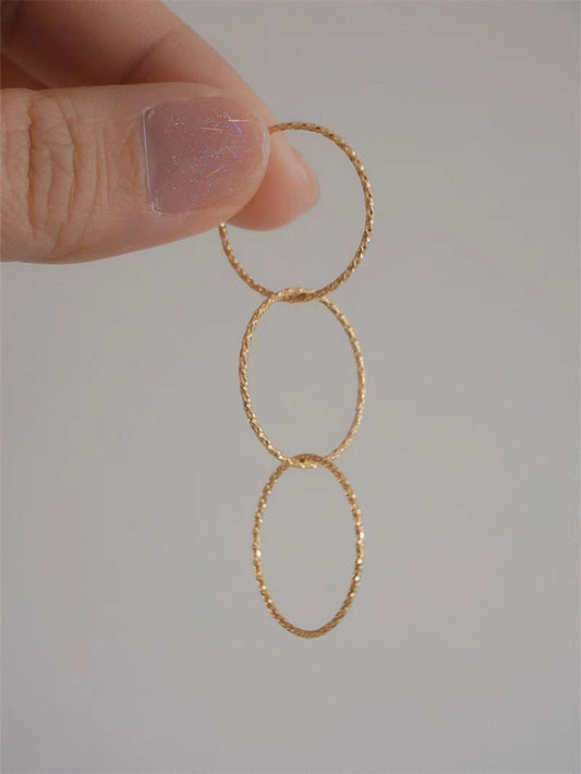Simple Single Embossed Starry Fold Live Rings