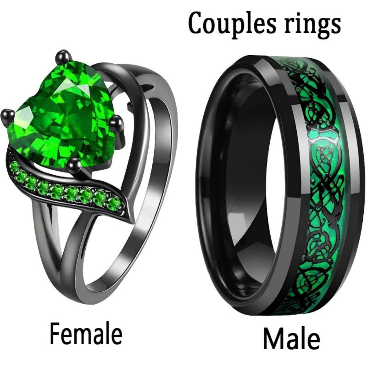 Women's & Men's Blue Gemstone Fashion Stainless Steel Dragon Pattern Rings