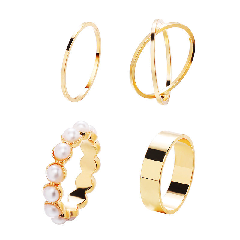 Creative Vintage Inlaid Pearl Knuckle Suit Rings