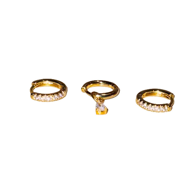 Water Drop Zircon High-grade Asymmetric Ear Rings