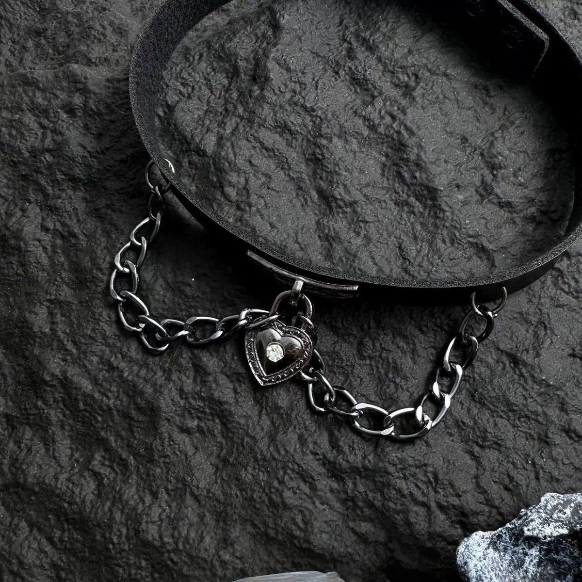 Punk Leather Couple Love Dark Gothic Clavicle Necklaces