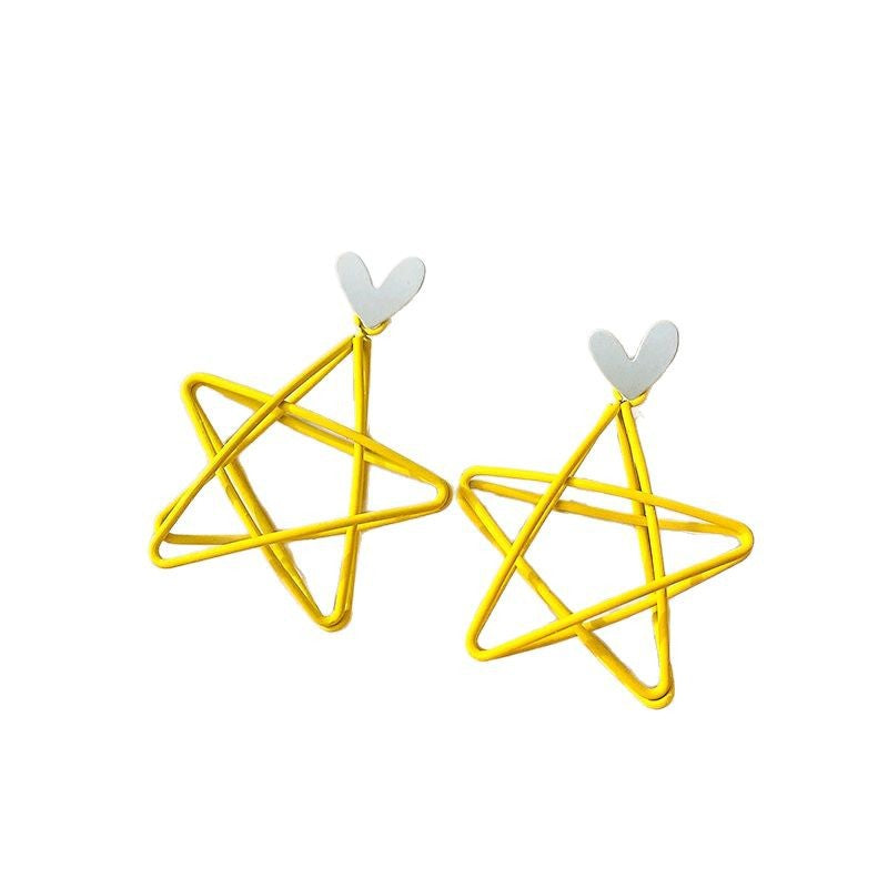 Star Ear Clip Trendy Love Heart Earrings