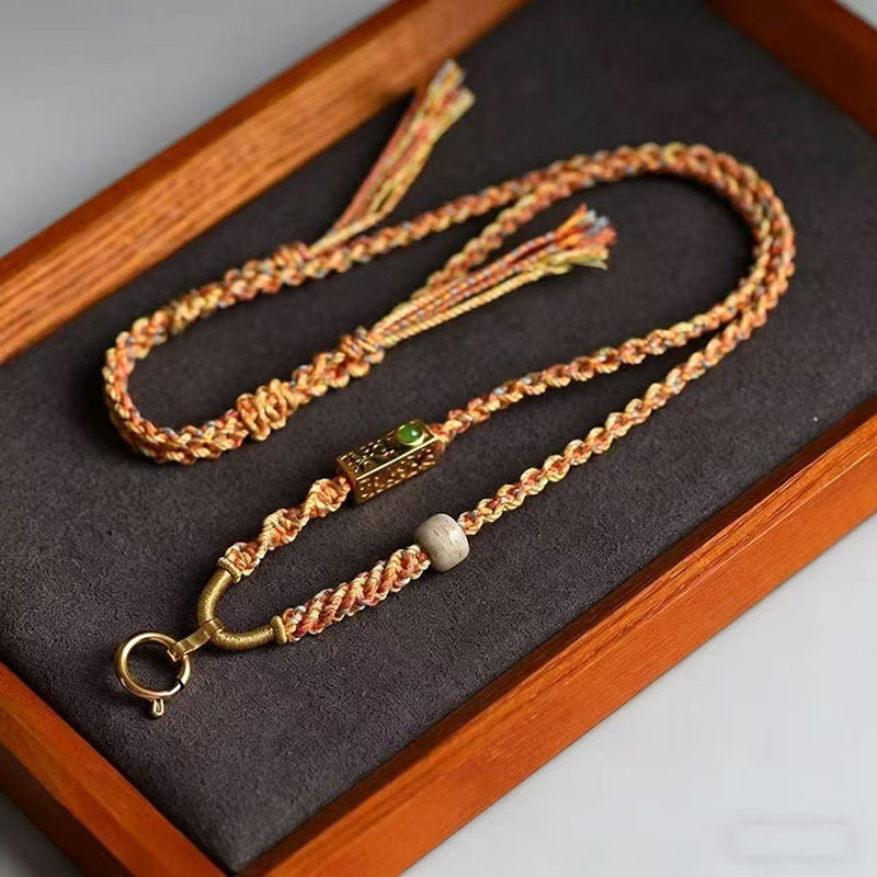 Style Tibet Beads Handmade Braided Rope Beeswax Amulet Bracelet