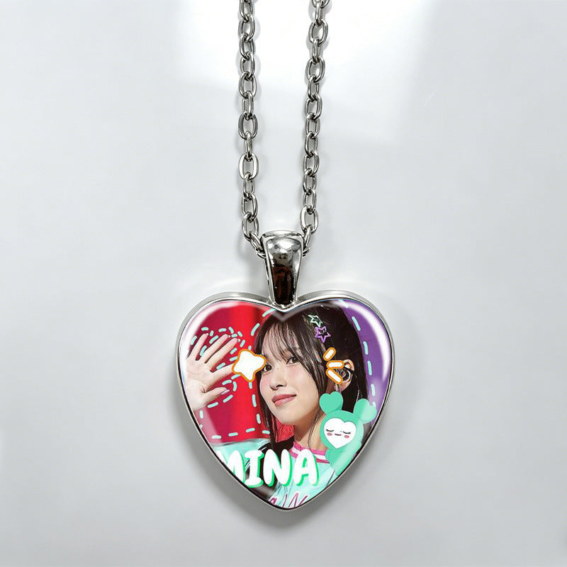 Love Alloy Korean Group Support Heart Sweet Beauty Fans Clavicle Necklaces