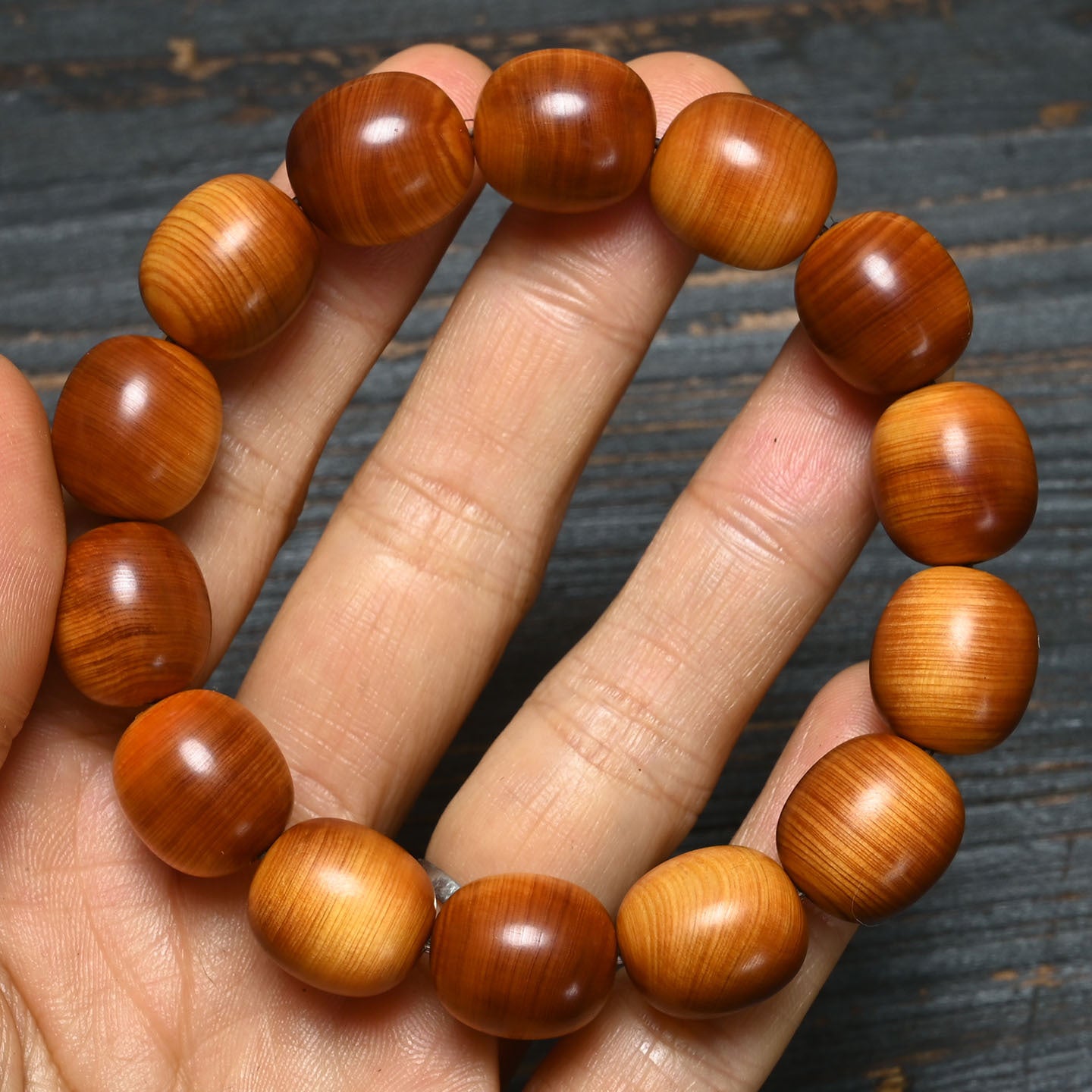Thuja Mature Material Black Oil Buddha Beads High Density Bracelet