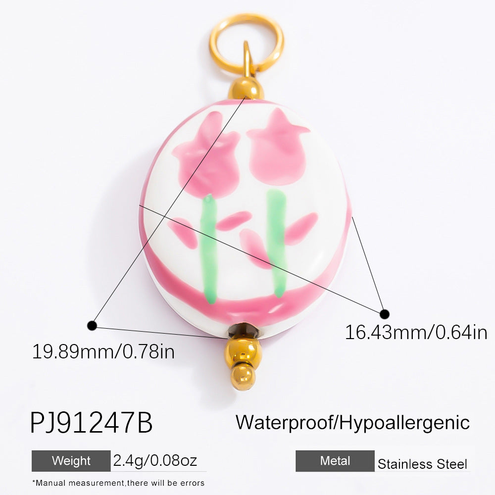 Inlaid Color Diamond Candy Moon Heart Earrings