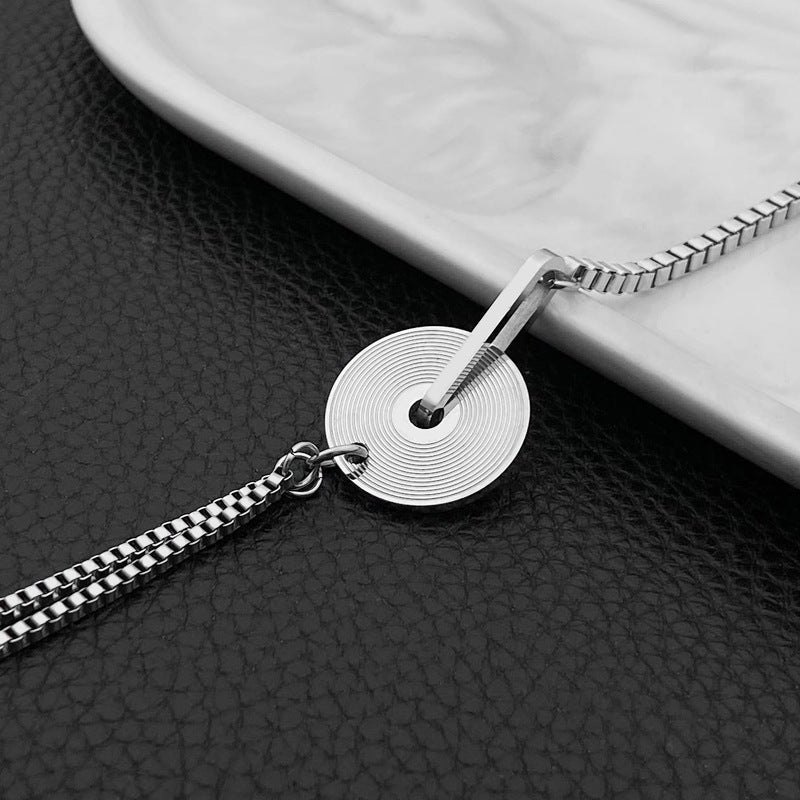 Design Sense Gramophone Record Clavicle Chain Special Interest Light Collar